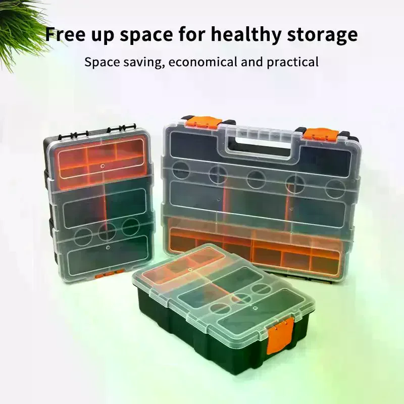 Multi-Grid Portable Plastic Parts Toolbox Combination Screw Storage Box Metal Parts Hardware Tool Screwdriver Tool Box