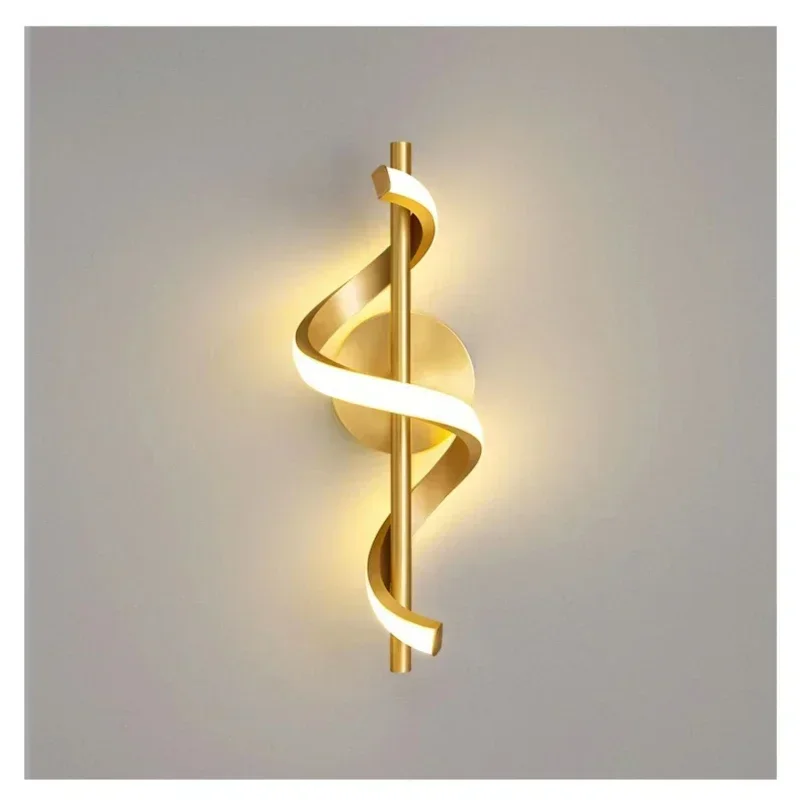 

Modern Minimalist Black White Gold LED Wall Lamp Living Room Background Light Bedroom Bedside Lighting Home Interior Decor