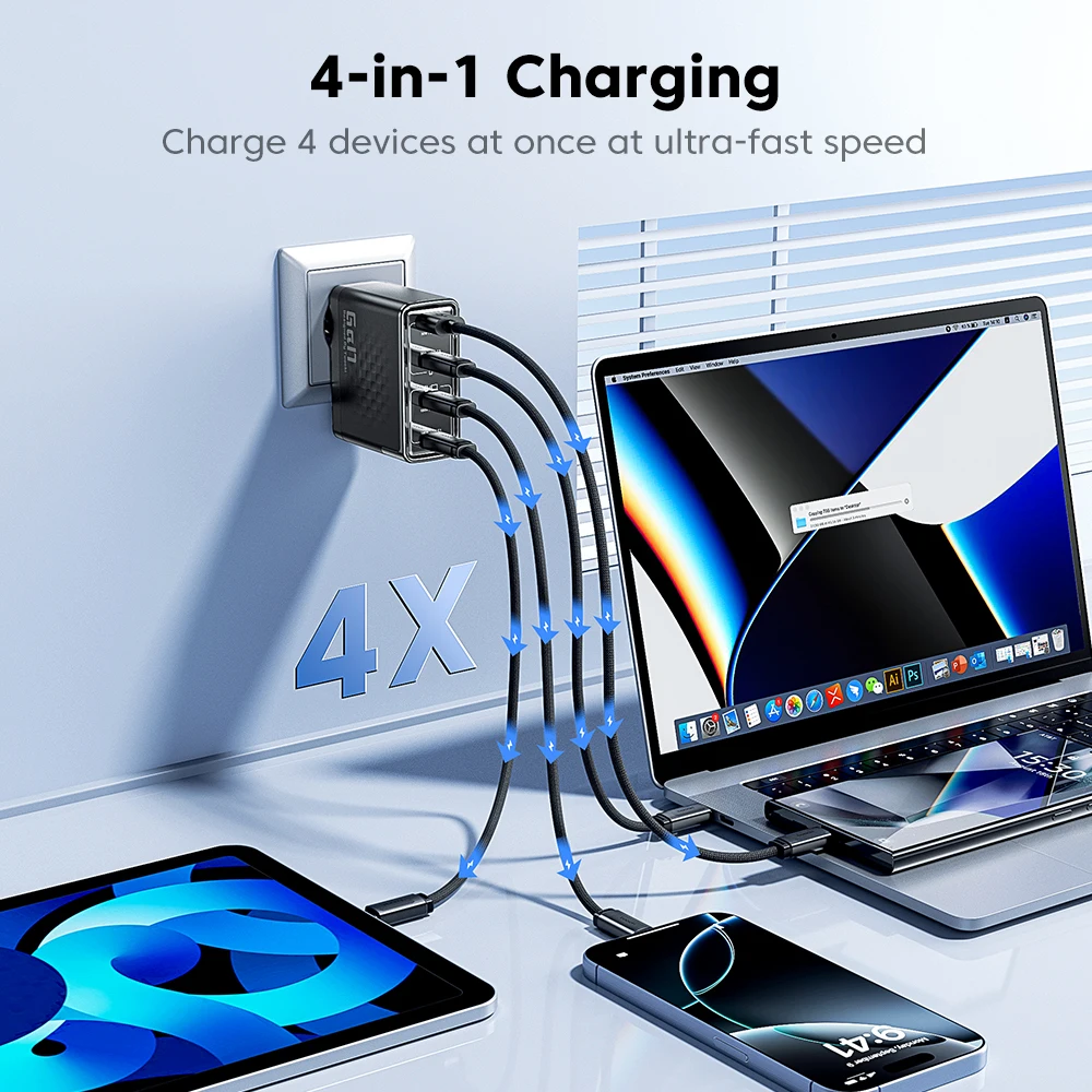 Toocki 140W GaN شاحن PD3.1 QC4.0 3.0 SFC2.0 SCP PPS سريع USB C شاحن لأجهزة الكمبيوتر المحمول ماك بوك آيفون 17 16 سامسونج هواوي شاومي