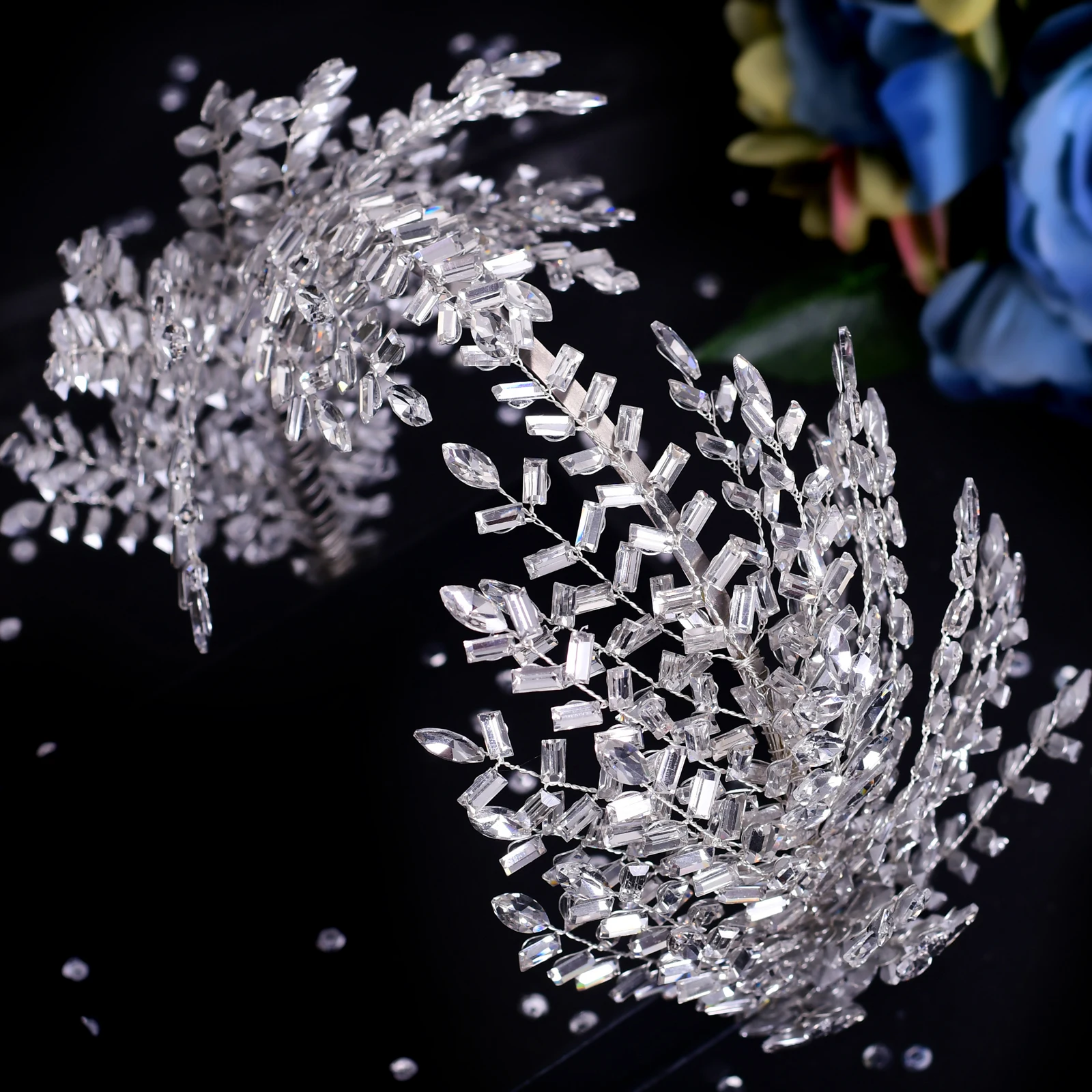 TRIXY HP383 Luxury Bridal Crown and Tiara Wedding Hair Accessories Bride Headband Crystal Rhinestone Diadema Baroque Headwear