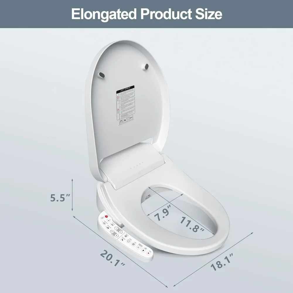 Slimme toiletbril, onbeperkt warm water, Vortex Wash, elektronisch verwarmd, warme luchtdroger, achter- en voorwas, LED-licht, deksel