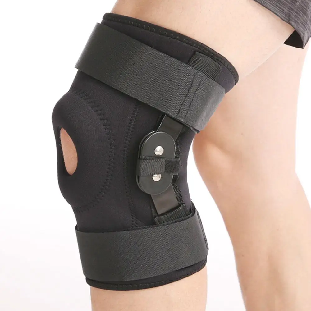 دعامة ركبة رياضية كبيرة الحجم مع حزام قابل للتعديل من السيليكون لدعم الركبة الربيعية وحماية الرضفة وسادة الركبة للجري
