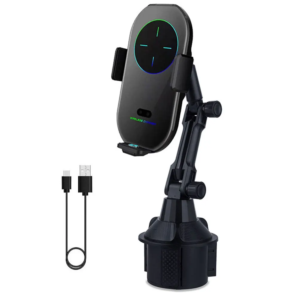 

15W Wireless Car Mount Smart Sensing Automatic Clamping Cup Holder Car Phone Mount For IOS Phone 12/13/14