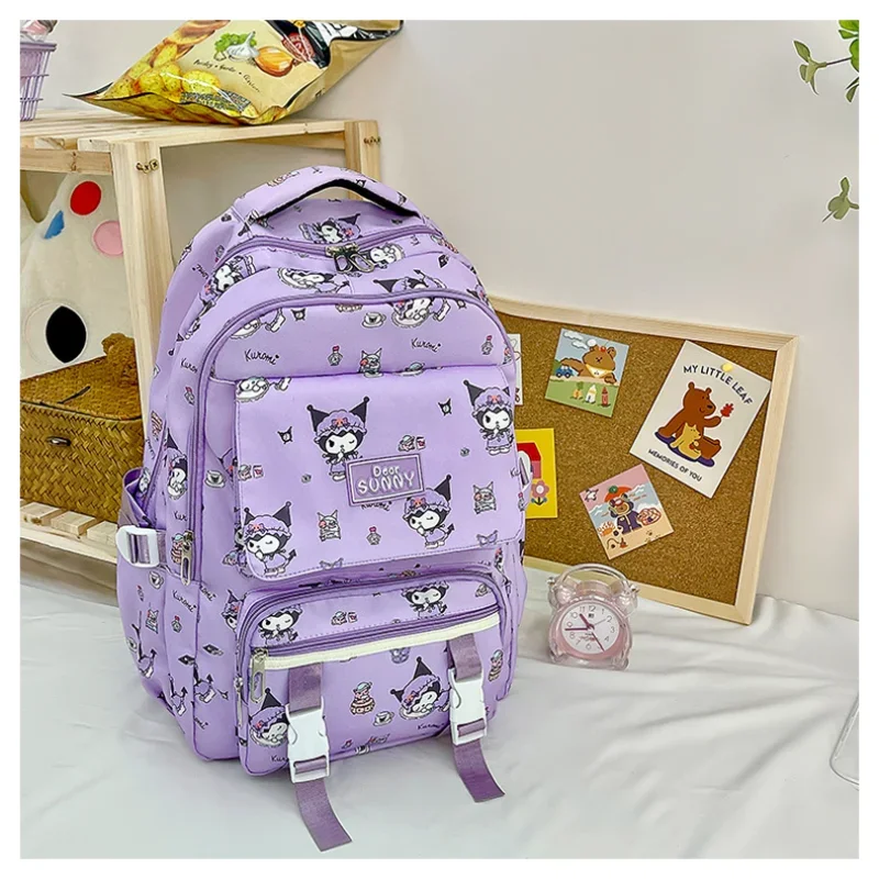 Sanrio Kulomi's new simple and cute primary and secondary school bag casual large-capacity decompression backpack