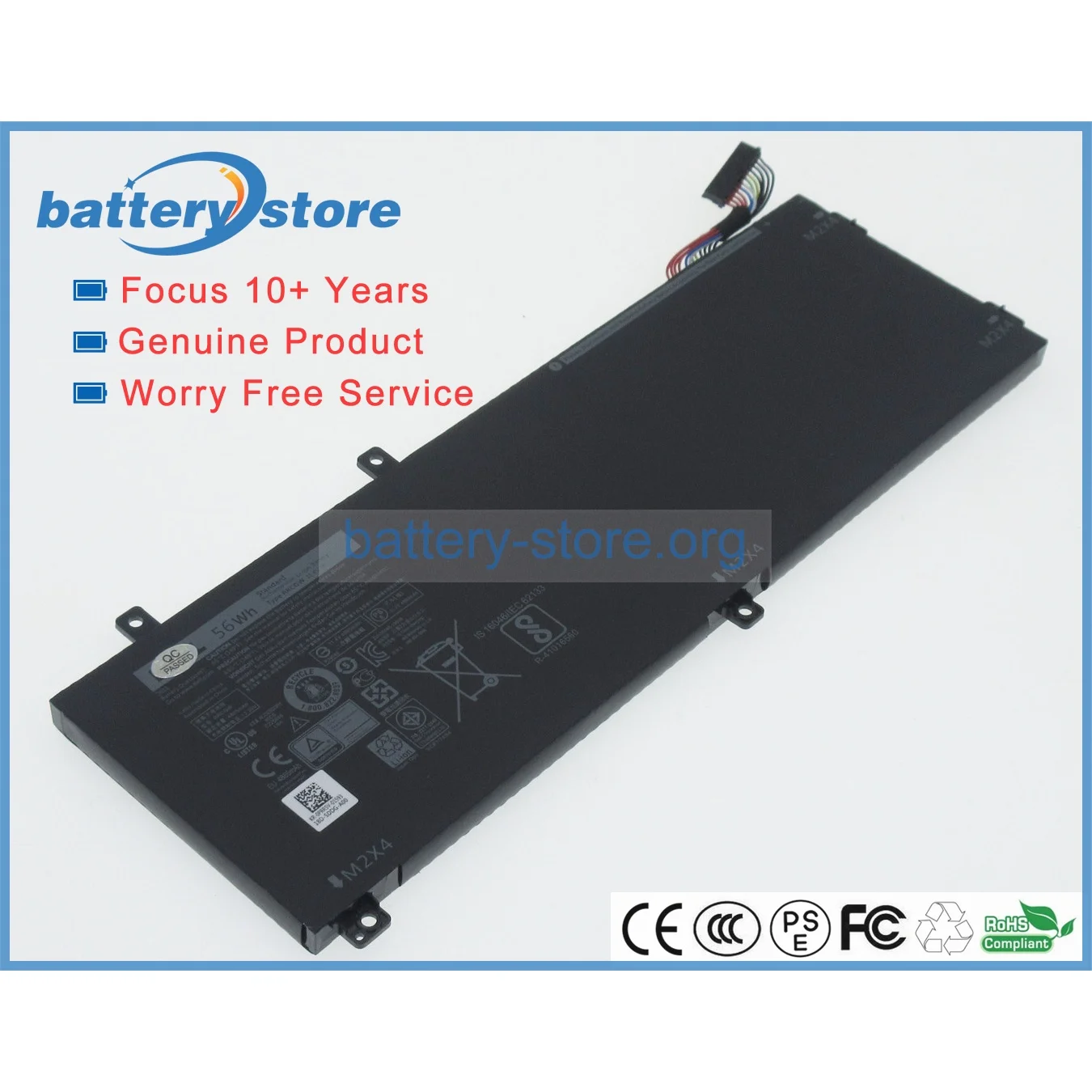 Genuine Original Laptop Batteries for 1P6KD,M7R96,0,062MJV,P56F001,080-854-0066,04GVGH,3ICP7/54/64-2,15 9570,11.4V,3 Cell