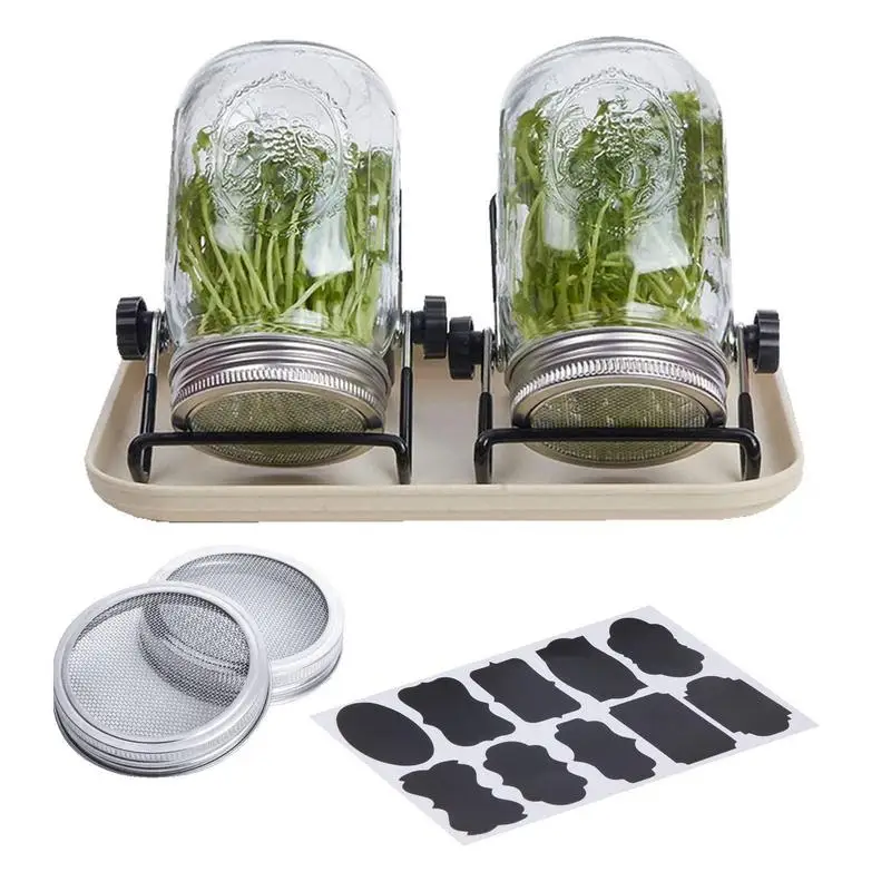 Keimglas Kit Samen sprießen Einmach gläser mit Sieb deckel haltbare Bohnen sprossen Anbau Kit für Samen Brokkoli Bohnen Jardin