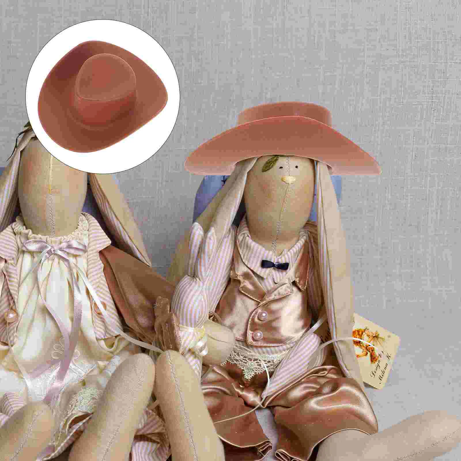 

20 Pcs Small Hats for Women Mini Cowboy Miniature Rural Toy Plastic Brown Crafts Decor Miss