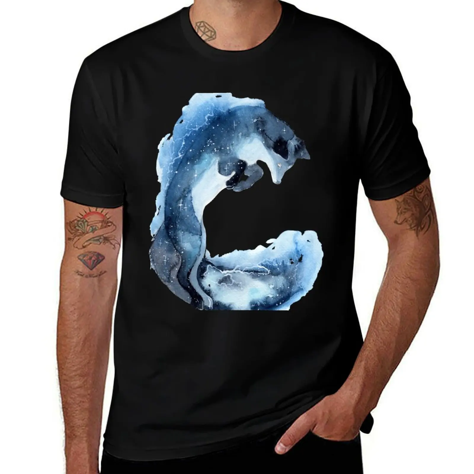 Jumping Galaxy Fox T-Shirt Urban Style Print T-Shirt