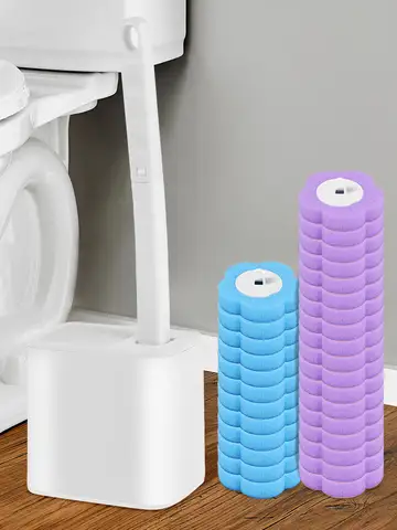 18/36Pcs Disposable Toilet Brush Wall Mounted Toilet Brush with Extended Handle Cleaning Set Replacement Head Wc Accessories New