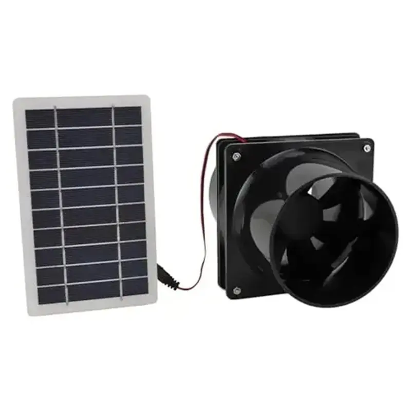 

BAAR-Solar Exhaust Fan Round Duct Ventilation Fan Kit Solar Panel Energy-Saving Design For RV Attics& Greenhouses