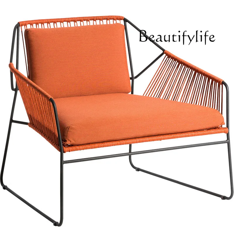 Outdoor customization, balcony leisure chair simple rattan chair sofa single lazy recliner apartment table and chairs