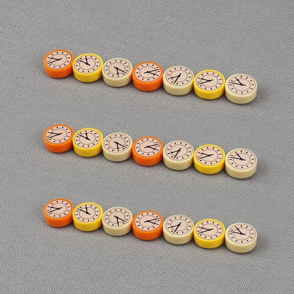 MOC 10PCS Round 1x1 With Tan Clock Face 98138pb259 Printed Pattern Building Blocks Kit 98138 Tile Bricks Toys Boys Kids Gifts