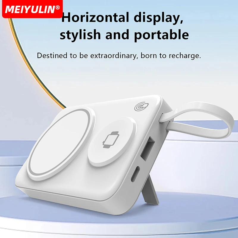 لساعة أبل المغناطيسية 10000 مللي أمبير في الساعة باور بانك لاسلكي محمول شحن سريع كابل بطارية خارجي آيفون 17 آيومي سامسونج