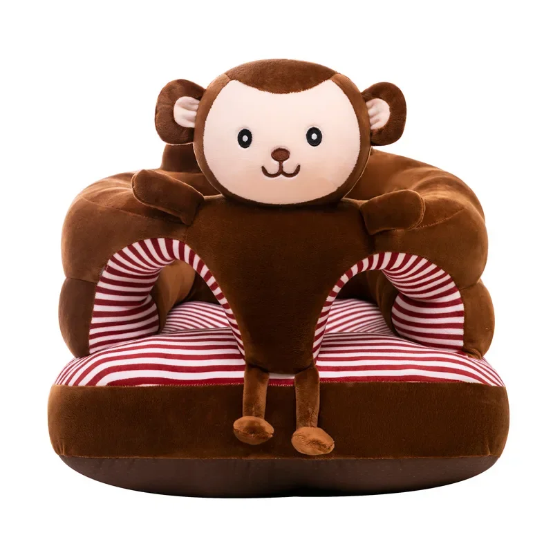 New Cute Cartoon Sofa Leather Baby Seat Sofa Cover Sitting Study Chair Washable Cover With Zipper No PP Cotton Filling