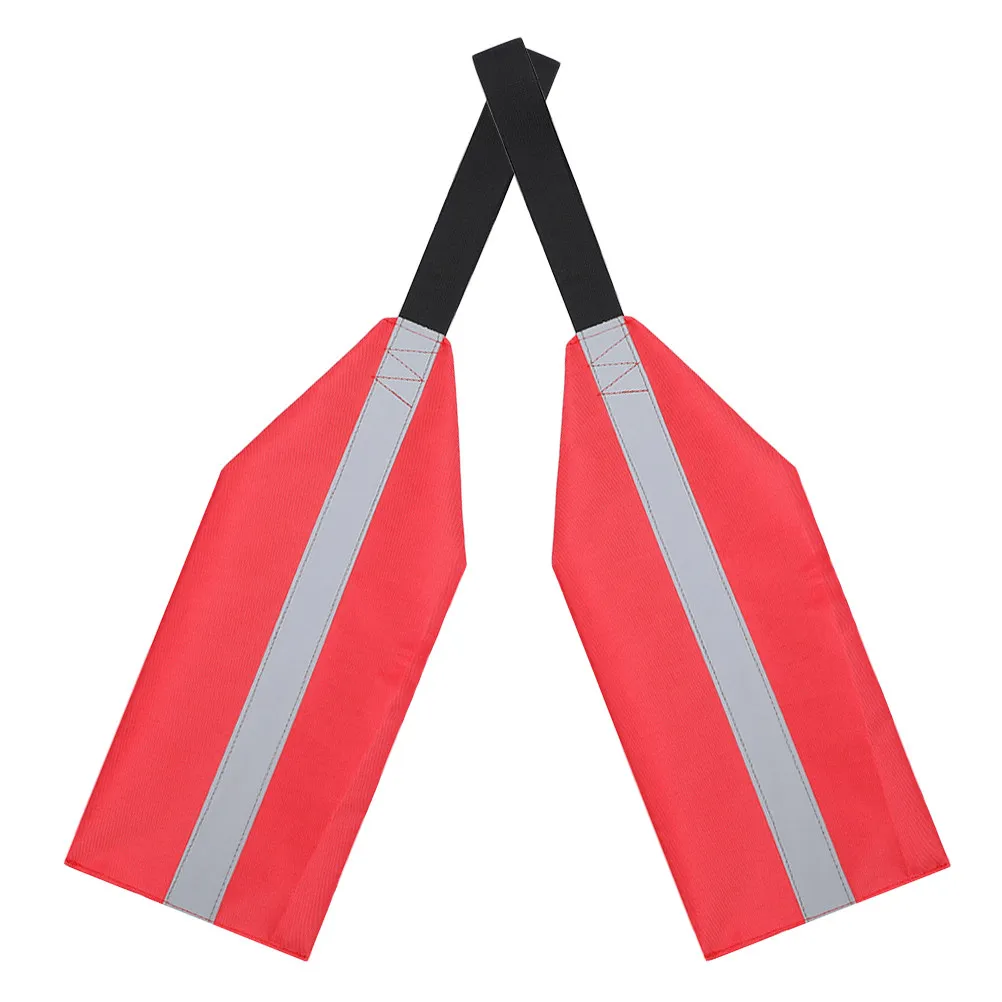2Pcs Safety Flags Kayak Reflective Oxford Cloth Kayak Towing Canoe Travel Warning Flags Outdoor Accessories Canoe Towing Flag