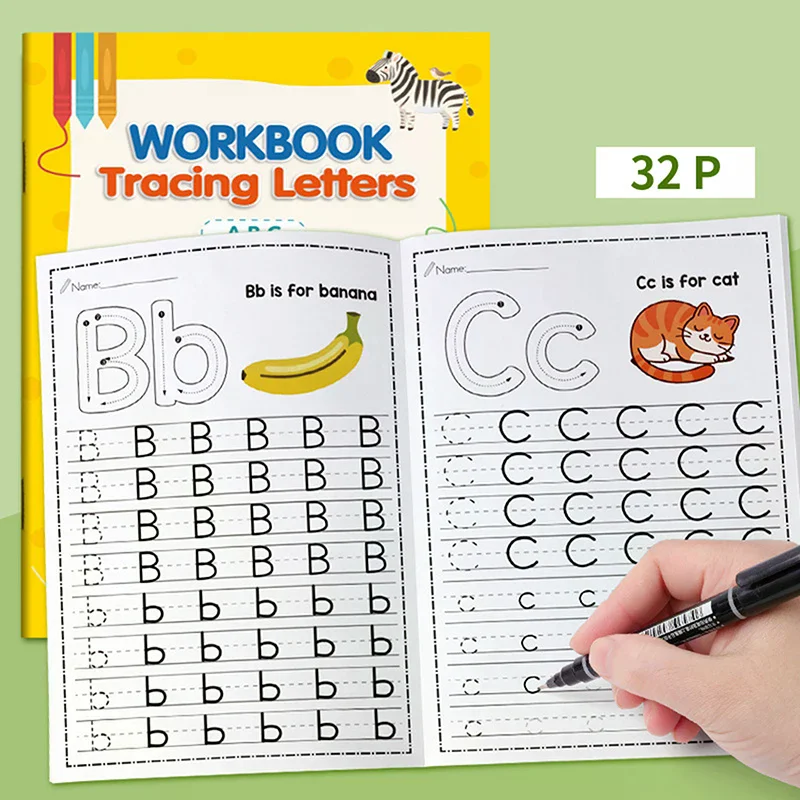 26 Alphabet Practicing Uppercase And Lowercase Letters English Coloring Book Pen Control Training Handwriting Practice Book