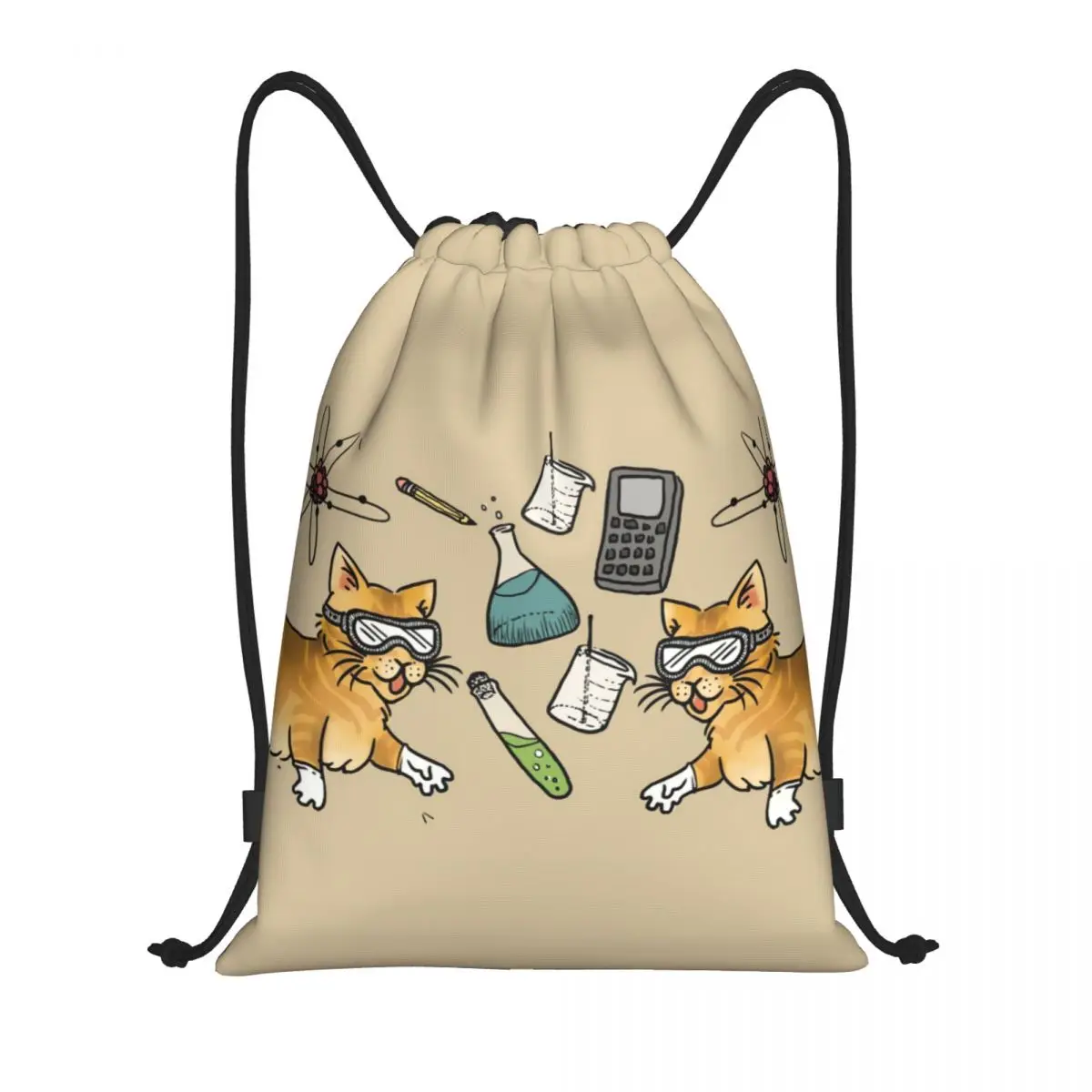 Stem Cats-Bolso con cordón para hombre y mujer, mochila plegable para gimnasio, Deportes, Ciencia, química, almacenamiento de compras biológico