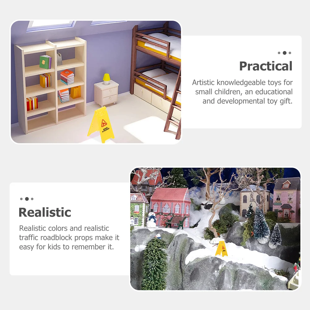 Traffic Model Sign Learning Toys Children Prop Kids Cognitive Street Road Signs Fake Miniature Cognition Playset