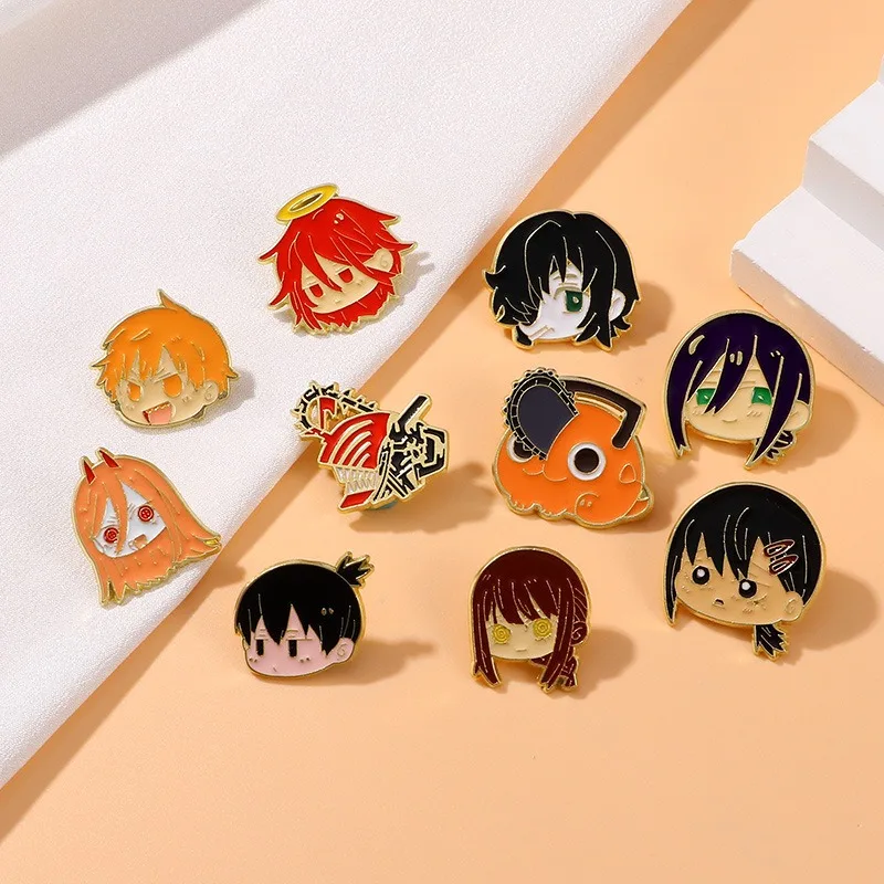 بالمنشار رجل بروش دبابيس الإبداعية حقيبة أنيمي التلبيب مجوهرات المينا بنين بنات على ظهره الديكور مضحك دبوس اكسسوارات اللعب الهدايا #5