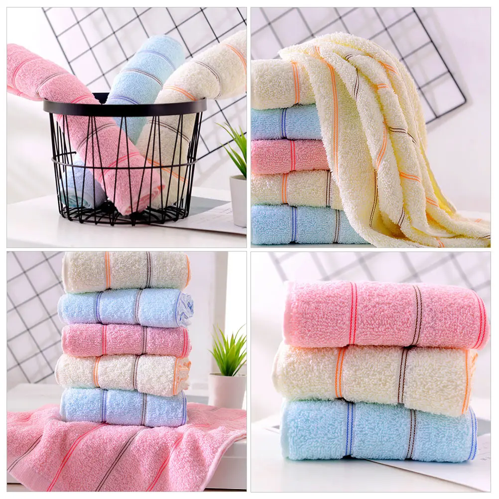 

3Pcs Cotton Face Towels Thickened Soft Absorbent Breathable Water Wash Cloth Home Travel Bathroom Accessories Pure Cotton