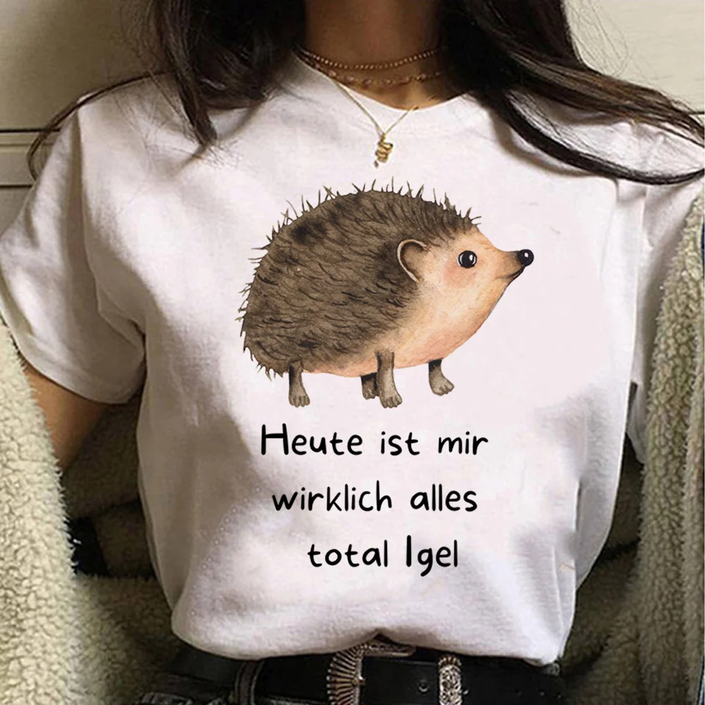 Hedgehog t-shirts women designer Japanese manga tshirt female funny clothes