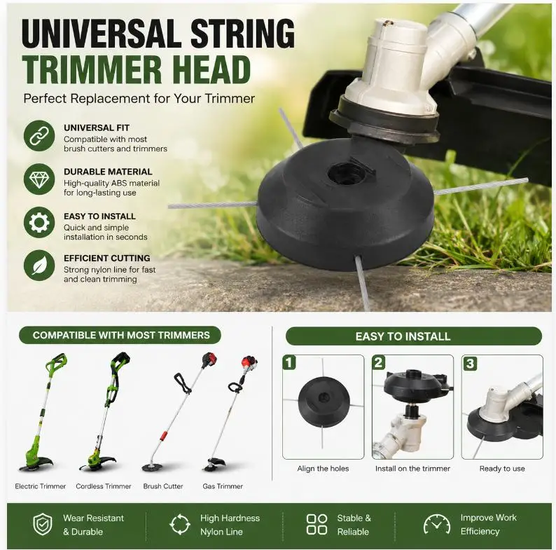 1Pcs Wear Resistant Universal Metal Circular Saw Steel Wire Grass Cutting Lawn Mower Brush Cutter Accessories view 2