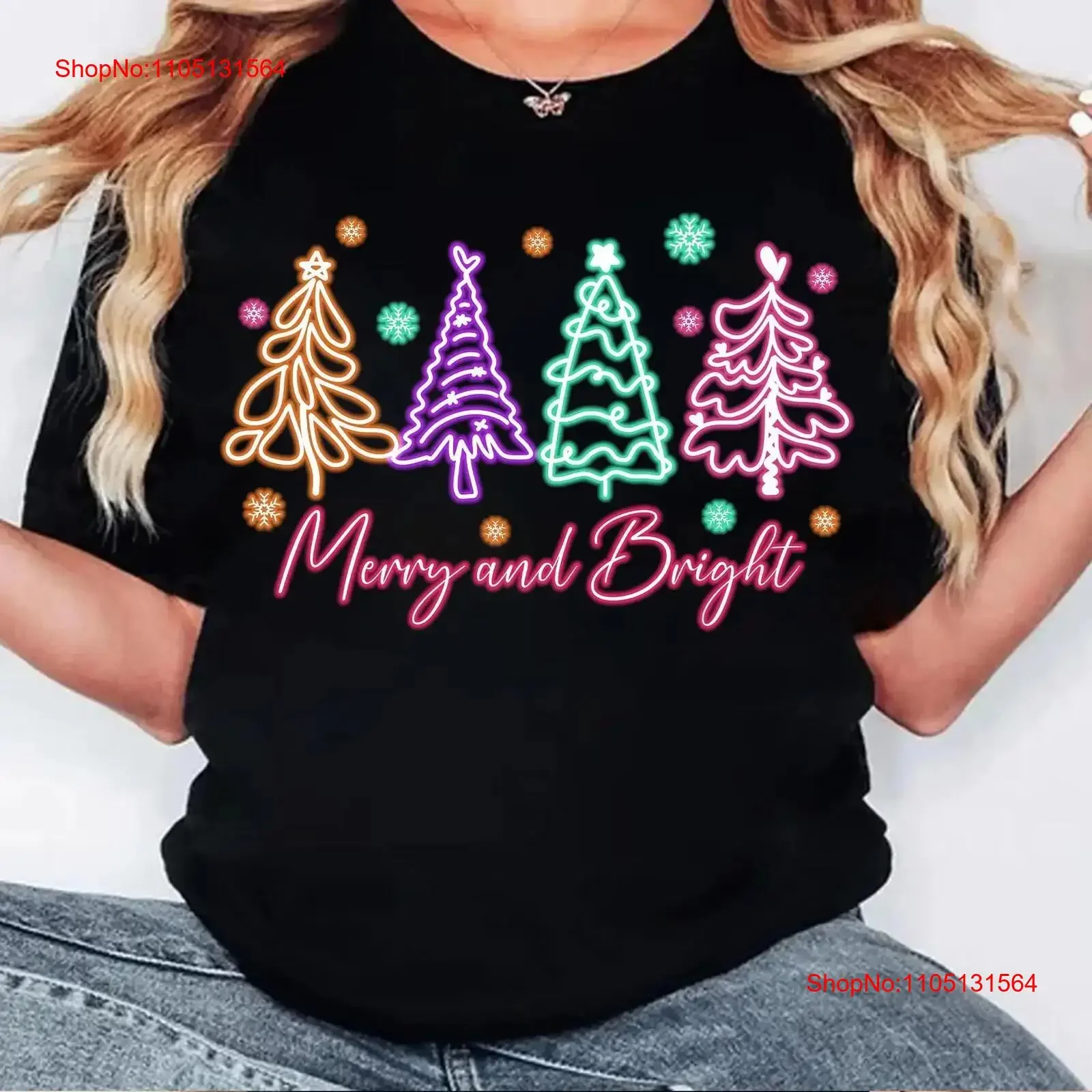 

Merry and Bright Neon Christmas Tree t shirt vintage Washed Soft Stylish designer clothes Unisex Breathable streetwear homme