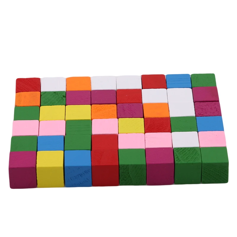 25-50 pz/pacco Montessori Colorato Cubo di Legno Blocchi Luminoso Assemblaggio Blocco Precoce Educativo Apprendimento Precoce Giocattoli Per Bambini Bambini