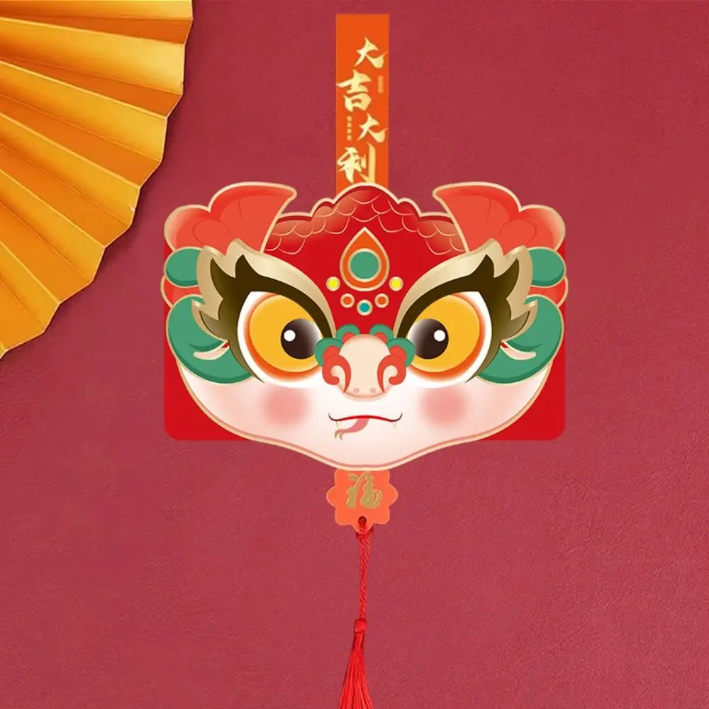 Sobre rojo chino de 2025, borla de bendición, paquete rojo de Año Nuevo 3D, Festival de Primavera de HongBao, bolsillos rojos de la suerte, 2 uds.