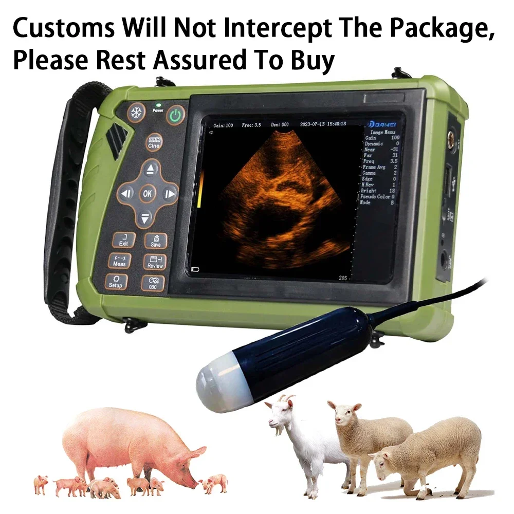 Portable Veterinary Ultrasound Scanner, Vet Pre gnancy Ultra Machine with 3.5MHz Convex Probe for Pig Sheep Goat Dogs Animals