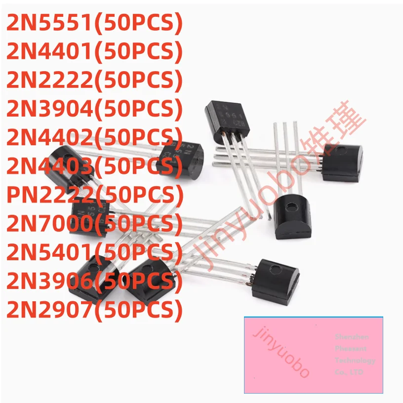 (100-1000 Pieces) 100% New 2N2222 2N2907 2N3904 2N3906 2N4401 2N4403 2N5401 2N5551 2N7000 TO-92 Chipset
