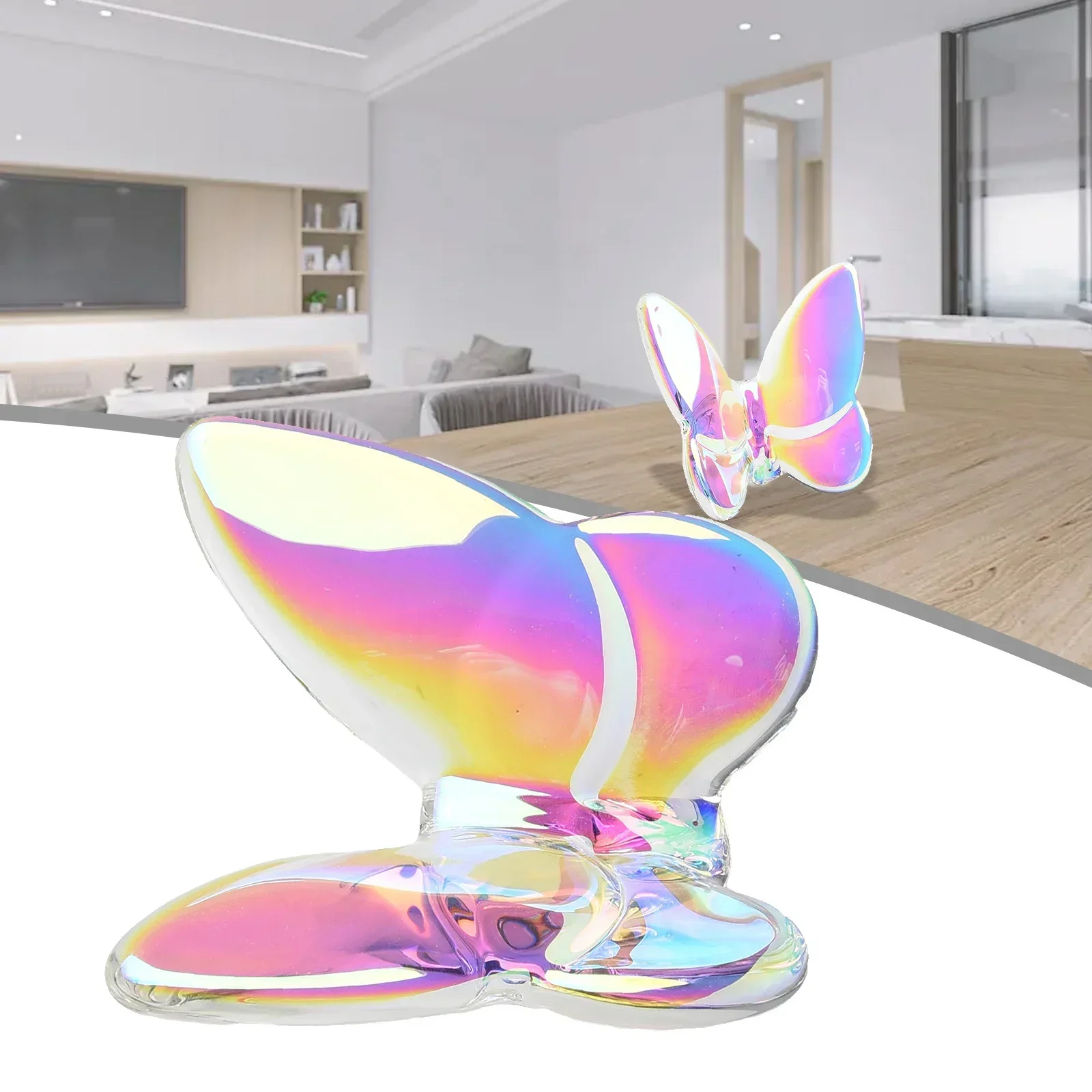 Crystal Butterfly Ornament Christmas Home Wedding Gift Butterfly Craft Ornament Clear Glass Butterfly Desktop Ornament