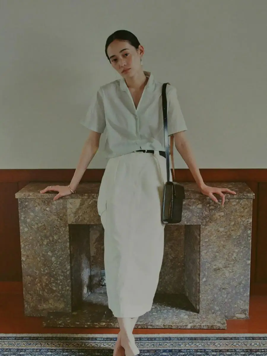 High Waist Straight Leg Midi Skirt Women's  Workwear Style Versatile Slimming Casual Skirt Quick Delivery