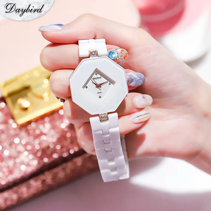 New White Ceramic Women Watch Fashion Switzerland Luxury Brand Ladies WristWatch Waterproof montre femme