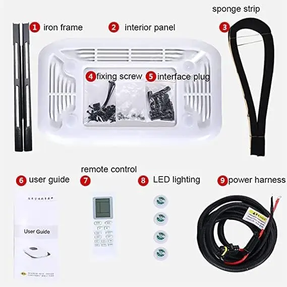 TELCOOL 24V Universal Roof Air Conditioner, 24V DC Integrated AC Unit,Ultra Thin Low Noise Inverter Suitable for Camper,RV,Truck