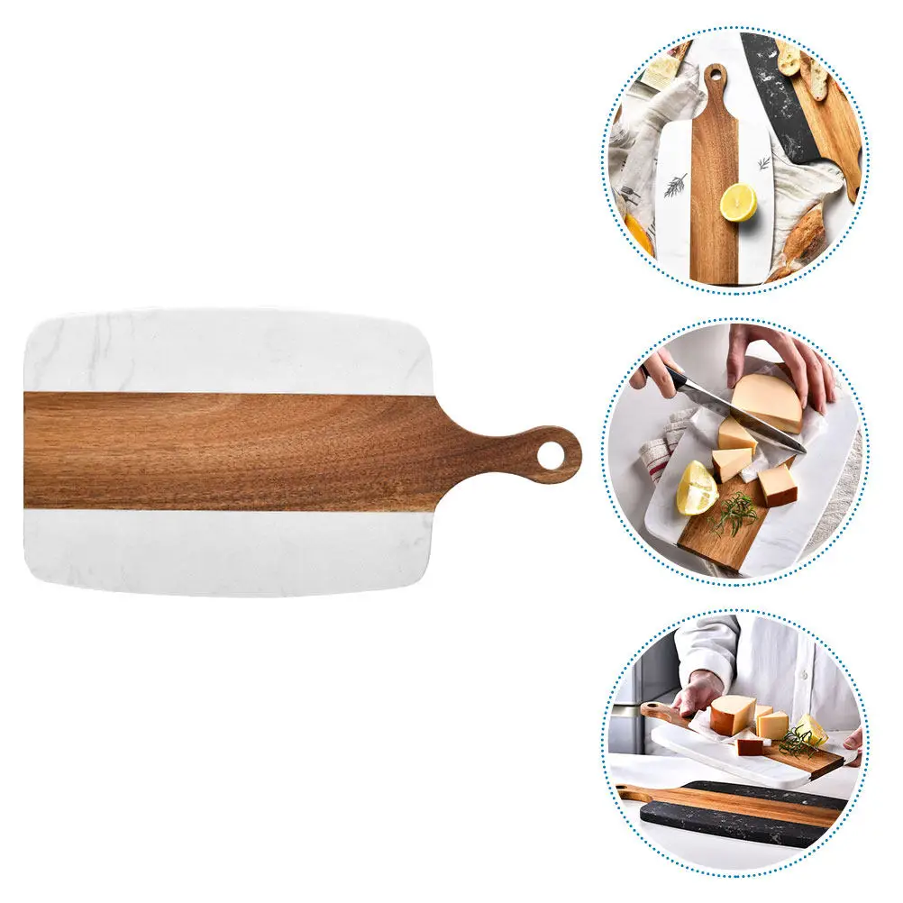 Natural Marble Wood Cutting Board Home Kitchen Bread Vegetable Steak Plate Reusable Multipurpose Camping Cutting Board