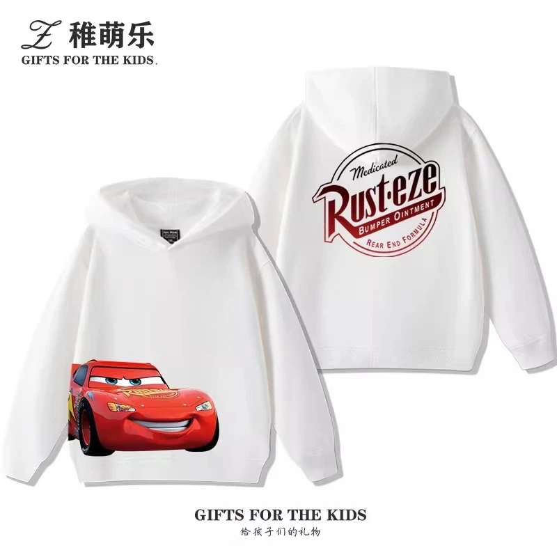 

Cartoon Car Lightning McQueen Children's Cool Hooded Fashion Autumn Winter Soft Outdoor Warm Boys Girls Pullovers Hooded Shirts