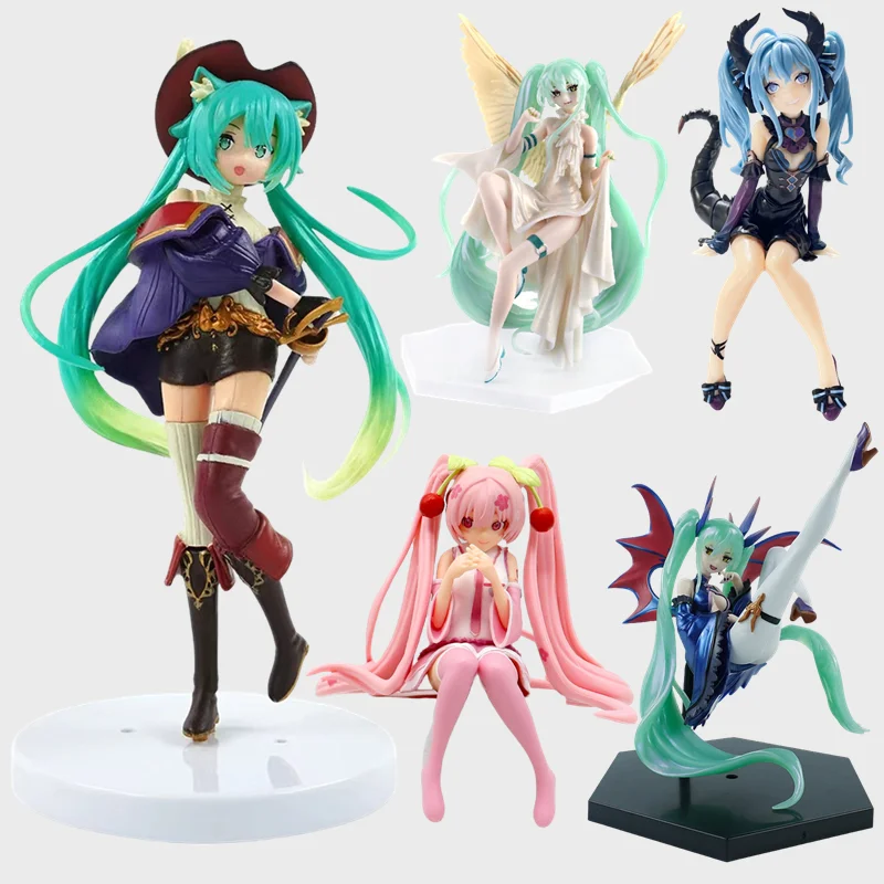 New Anime Figure Sakura Hatsune Miku Action Figures Kawaii Fairy Tale Vocaloid PVC Collectible Model Toys Girl Gift