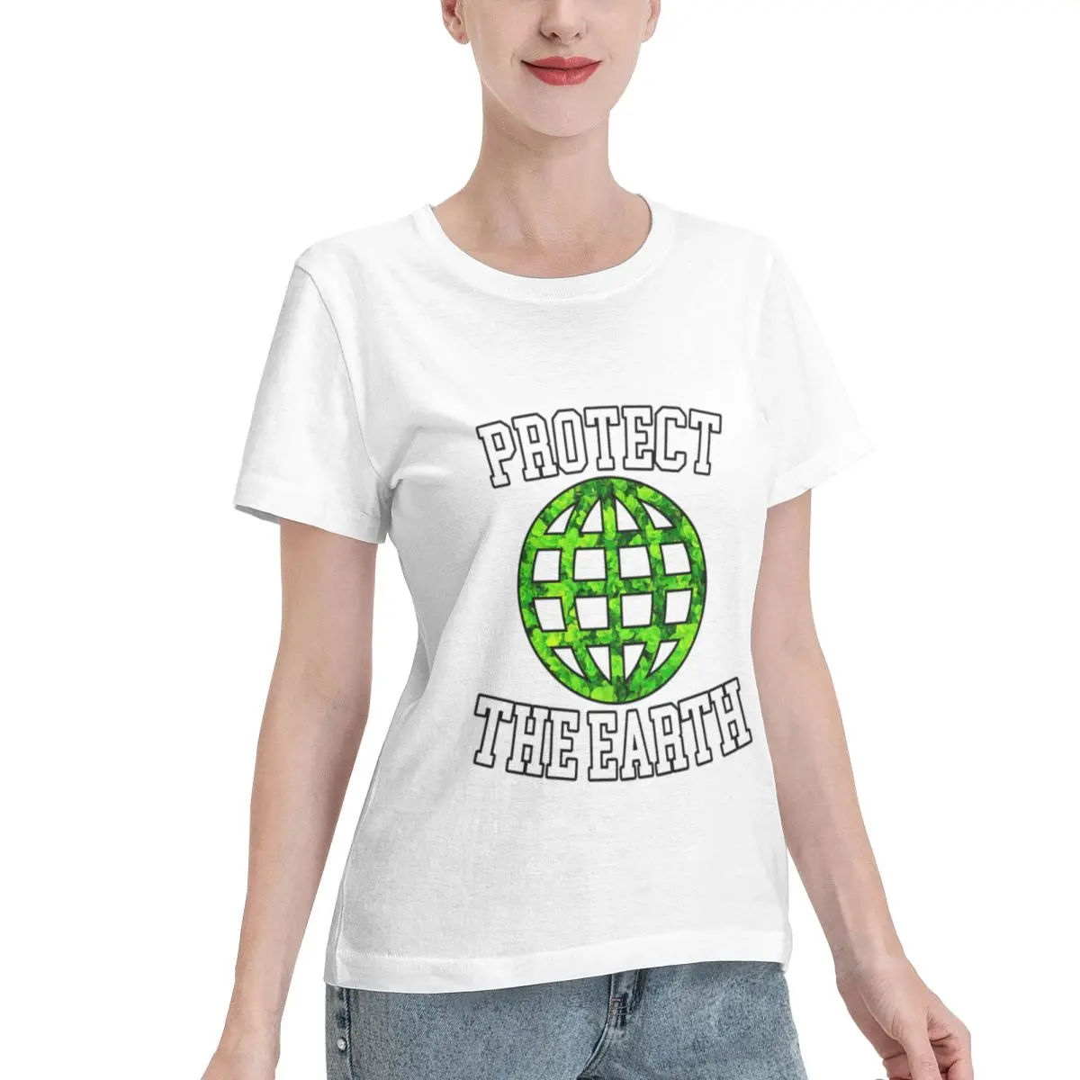Oversized Option Protect The Earth Women's T-shirt Vacation Female Essential Clothing