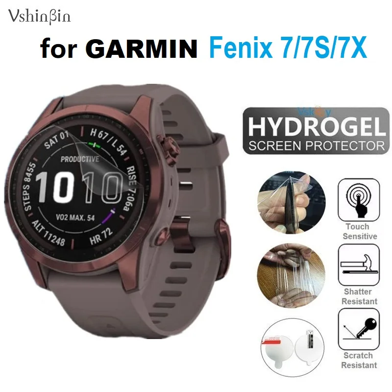10 шт. мягкая гидрогелевая защитная пленка из ТПУ для Garmin Fenix 7/Fenix 7s Solar/Fenix 7X с сапфировым стеклом, защитная пленка для экрана умных часов