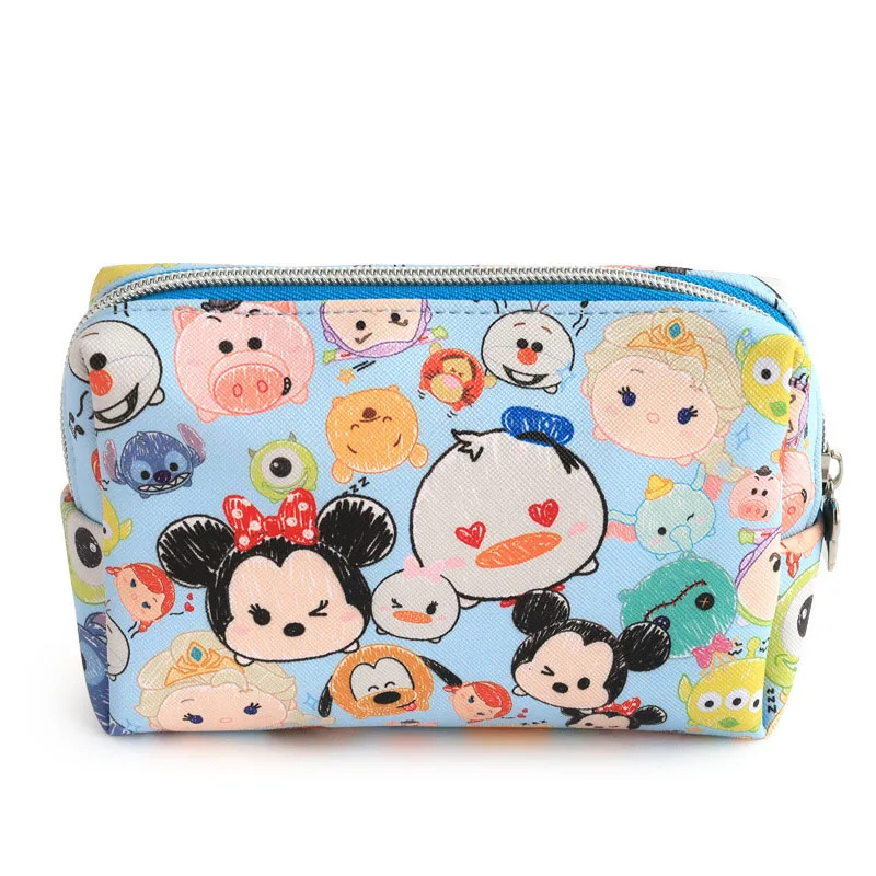 Disney Cartoon Makeup Bag Mickey Minnie Printed Women Cosmetic Bags Girls Coin Purse Wallet Travel Cosmetic Bag Kids Pencil Case