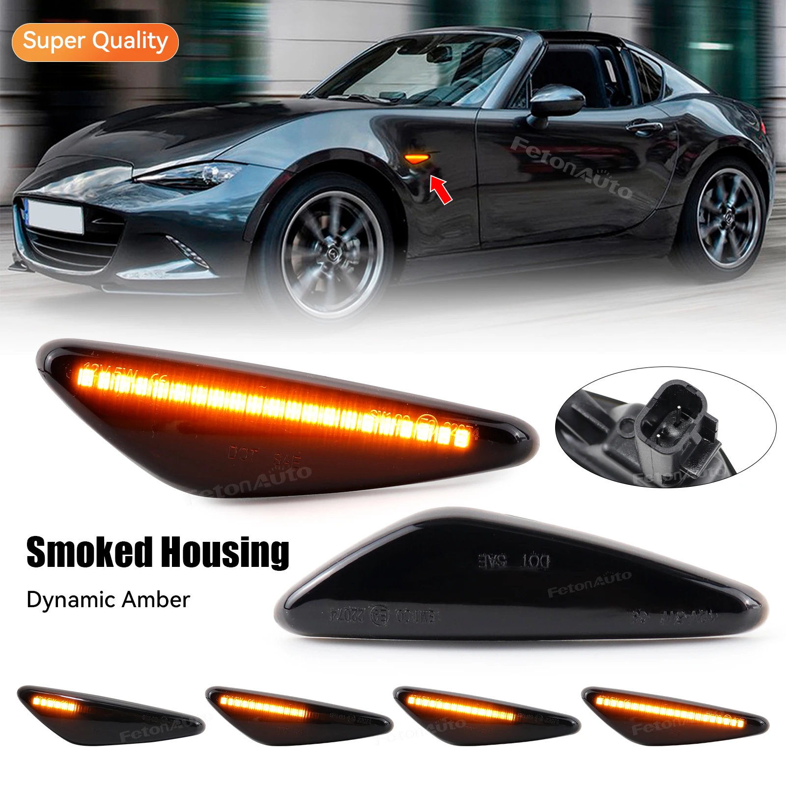 LED Dynamic Side Marker Light Turn Signal Mirror Light Indicator For Mazda  MX5 RX-8 6 Atenza GH 5 Premacy Spider