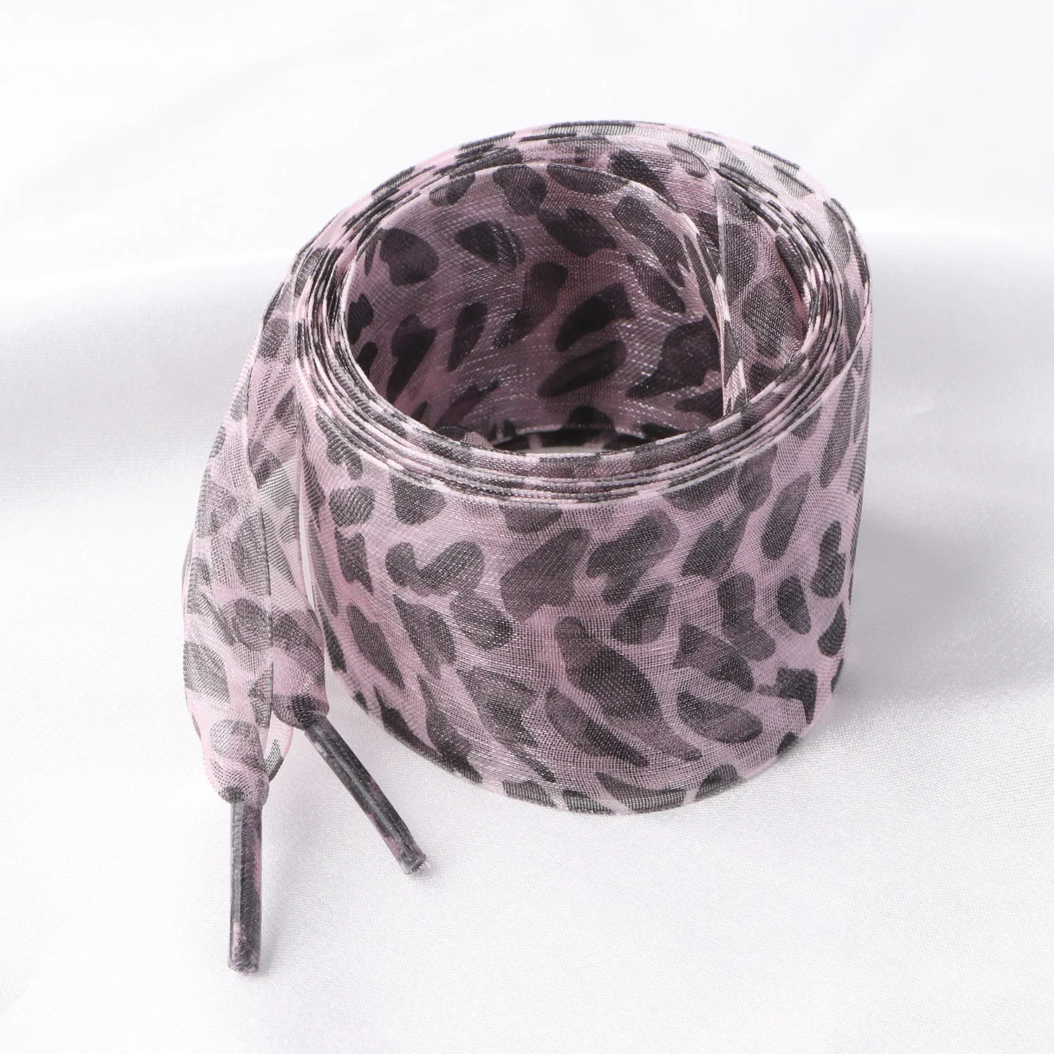 1 Pair Wide Leopard Shoelaces 120cm Chiffon Yarn Flat Shoelace Casual Sports Decorative Laces Fashion Shoestring