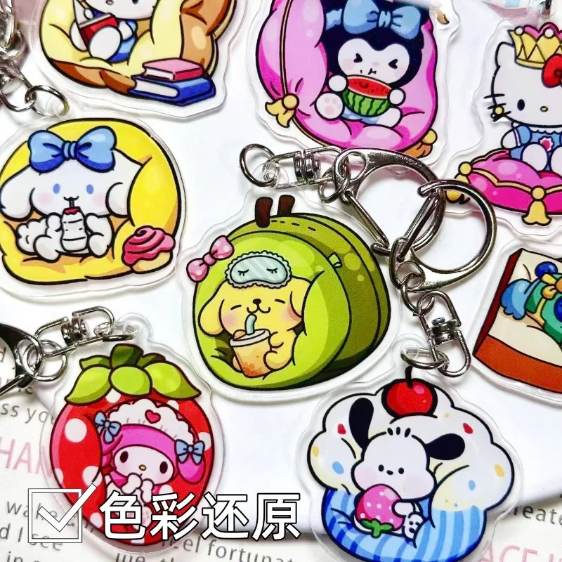 

Hello Kitty Cartoon Acrylic Keychain Sofa Girly Style Cute High-Looking Ornaments Wholesale Materials Accessories