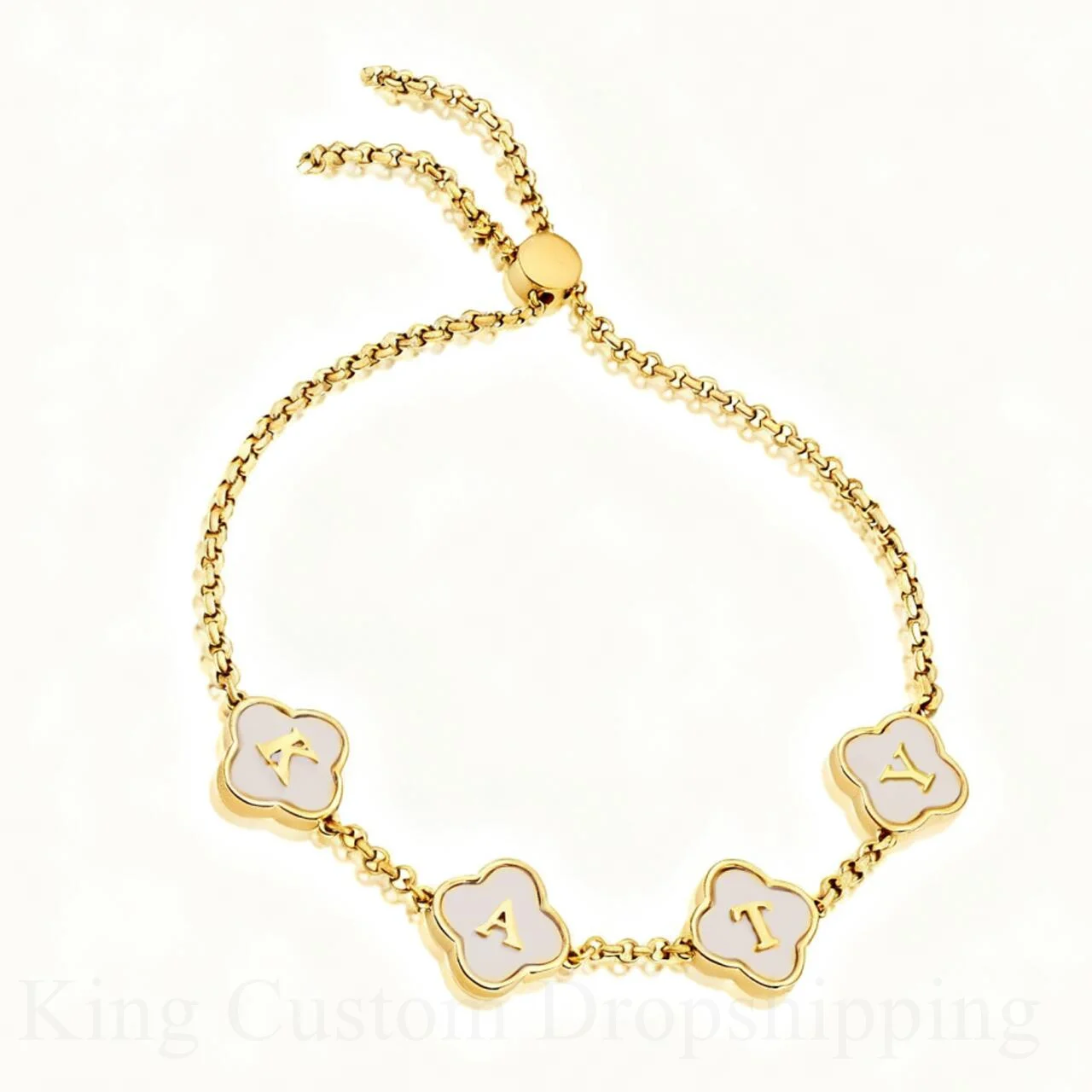 

Браслет с именем клевера по индивидуальному заказу 2025 года, персонализированные ювелирные изделия из нержавеющей стали 316, подарок на день рождения для друзей и семьи