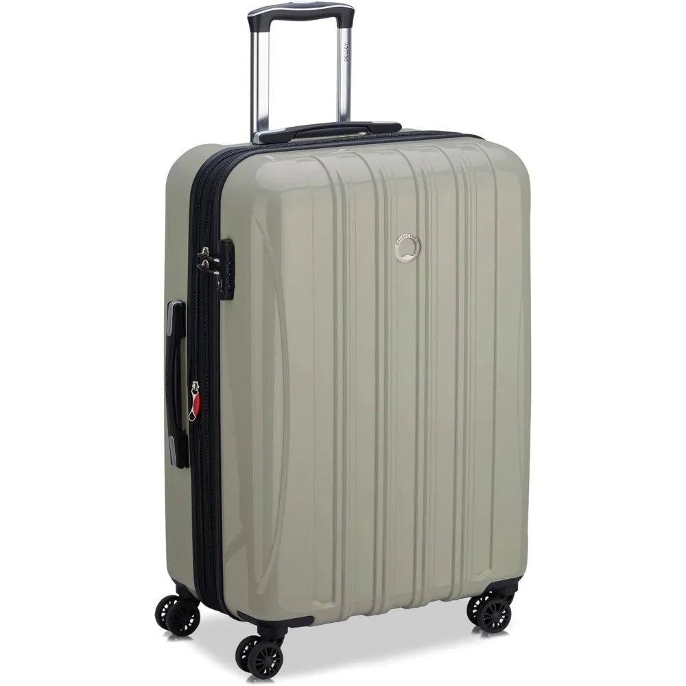 Equipaje giratorio expandible mediano en Latte, 24 pulgadas, Aero Hardside con tecnología de helio para equipaje facturado