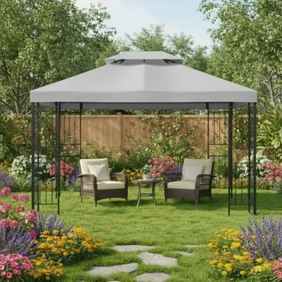Reinforced RipLock 350 Replacement  Top Cover for 10' X 12' Gazebo with Easy Assembly Durable Weather-Resistant Material Black