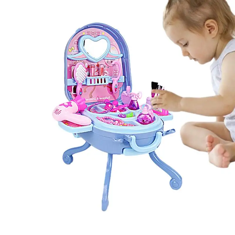 

Fake Makeup Kit Kids Play Vanity Toy Cosmetic Box And Accessories Dress Up Vanity Toy Makeup Kids Makeup Sets For Developing