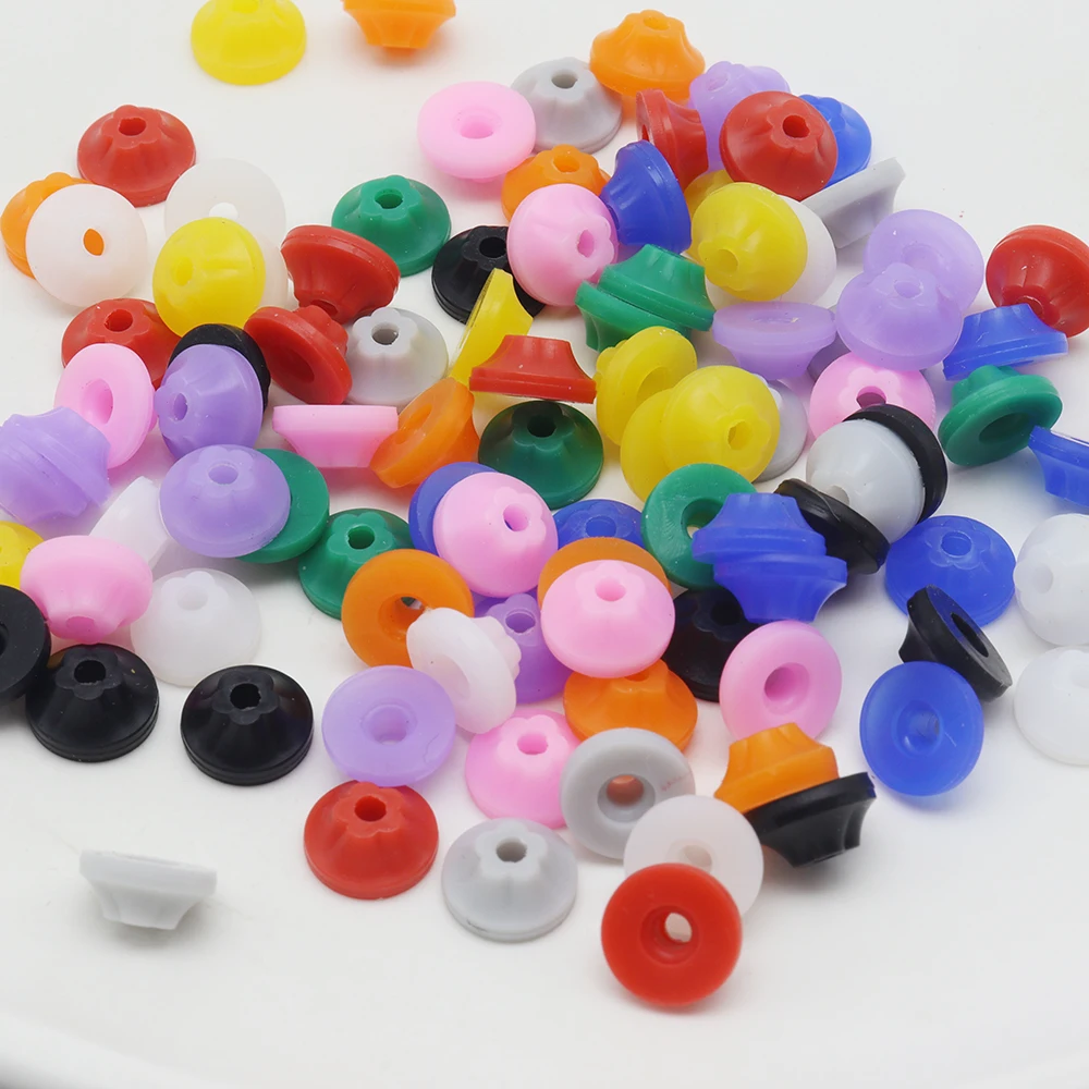 50 stuks kwaliteit siliconen nagel stofstoppers 3/32 "schacht boor covers, e-bestand anti-stofkappen, nagel gereedschap accessoires, mix kleur