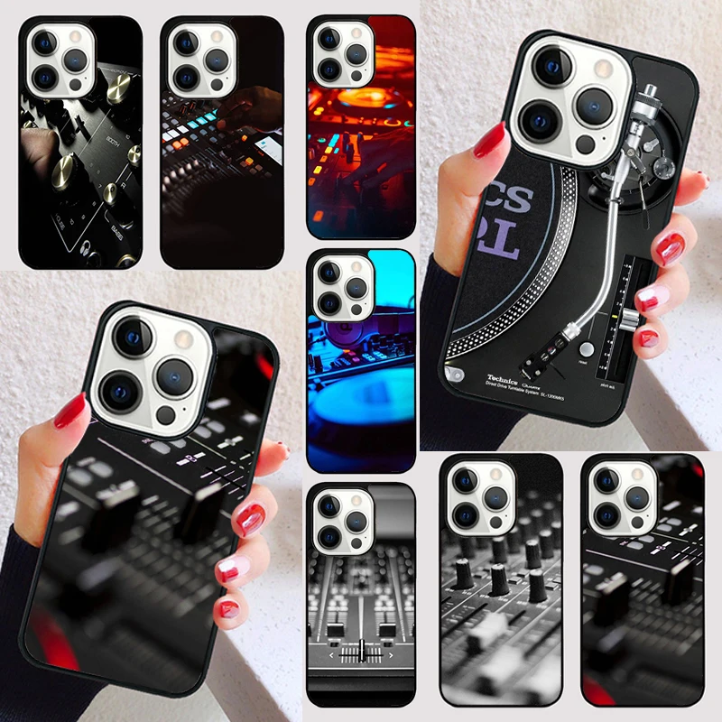 DJ Mixer Música Caso de Telefone para iPhone 17 Air 16 16e 15 Plus para Apple 13 11 12 14 Pro Max Capa coque Shell